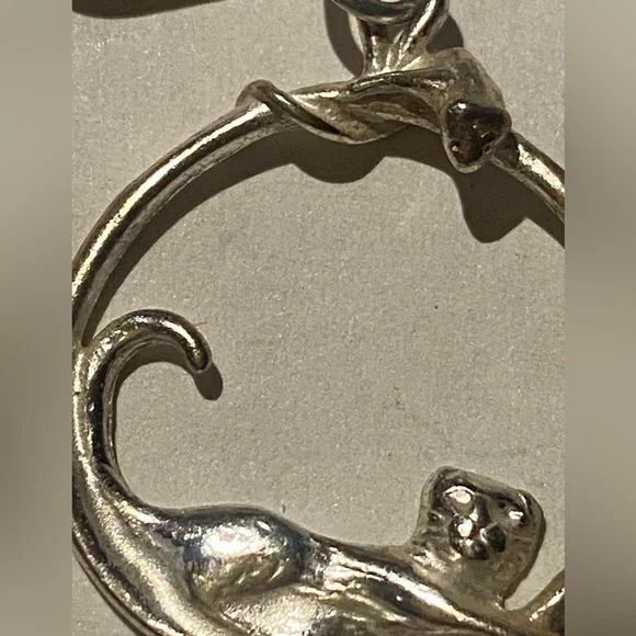 Sterling silver cat earrings - Picture 4 of 4